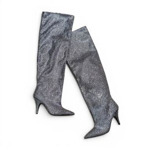 Steve Madden Bellamie Rhinestone Over the Knee-Slouch Dress Boots, NEW! 10 M